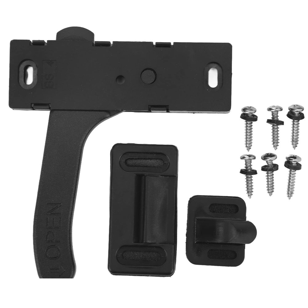 Screen Door Latch Screen Lock Right Hand Handle Kit for Motorhome Travel Trailer, Zinc Alloy Screen Door Latch, with Handle Buckle, Lock Buckle and Mounting Screws, Zinc Alloy Screen Door Latch,