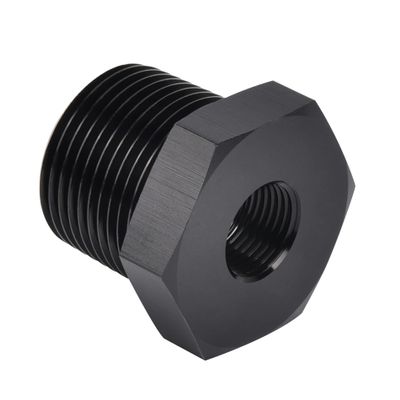 EVIL ENERGY 1/2" NPT Male to 1/8" NPT Female Reducer Bushing Fitting Adapter Hex Aluminum Black