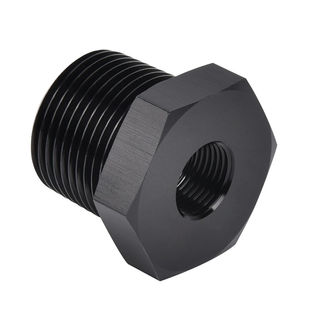 EVIL ENERGY 1/2" NPT Male to 1/8" NPT Female Reducer Bushing Fitting Adapter Hex Aluminum Black