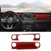 RT-TCZ Center Console Trim Cover Dashboard Control Panel Cover Decorative Interior Accessories for Jeep Wrangler JL JLU & Gladiator JT 2018-2022,Red Carbon Fiber view 1