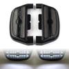 GZYF Motorcycle Rear Passenger Black Footrest Floodboard Cover with Light for Harley Dyna FXD 2006-2017, for Softail FLST 1986-2017, Red Lens view 2