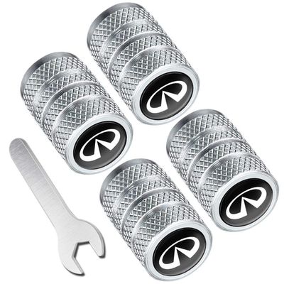 Munyday Metal Car Wheel Tire Valve Caps Replacement for Infiniti QX50 Q50 Q70 Q70L Q60 QX30 QX60 QX80 Land CruiserSeries Auto Valve Stem Cover Decoration Accessories Silver, (valve caps lx)