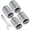Munyday Metal Car Wheel Tire Valve Caps Replacement for Infiniti QX50 Q50 Q70 Q70L Q60 QX30 QX60 QX80 Land CruiserSeries Auto Valve Stem Cover Decoration Accessories Silver, (valve caps lx) view 1
