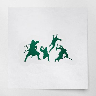 2 Pcs - Decal Stickers of Samurai Sillhouttes (Green) Premium Waterproof Vinyl Decal Stickers for Laptop Phone Accessory Helmet Car Window Mug Tuber Cup Door Wall Decoration Andskus105246Gr070722