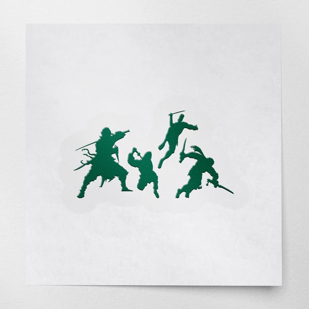 2 Pcs - Decal Stickers of Samurai Sillhouttes (Green) Premium Waterproof Vinyl Decal Stickers for Laptop Phone Accessory Helmet Car Window Mug Tuber Cup Door Wall Decoration Andskus105246Gr070722
