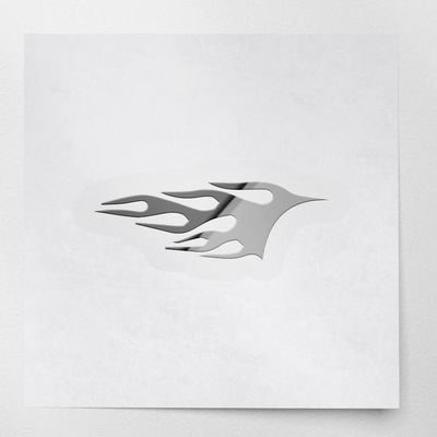 2 Pcs - Decal Stickers of Curved Wheel Well Flame (Metallic Silver) Premium Waterproof Vinyl Decal Stickers for Laptop Phone Accessory Helmet Car Window Mug Tuber Cup Door Wall ANDSKUS508321SI070722