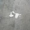 2 Pcs - Decal Stickers of Stork Carrying Baby (White) Premium Waterproof Vinyl Decal Stickers for Laptop Phone Accessory Helmet Car Window Mug Tuber Cup Door Wall Decoration ANDSKUS078191WH070722 view 2