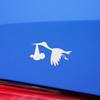 2 Pcs - Decal Stickers of Stork Carrying Baby (White) Premium Waterproof Vinyl Decal Stickers for Laptop Phone Accessory Helmet Car Window Mug Tuber Cup Door Wall Decoration ANDSKUS078191WH070722 view 3