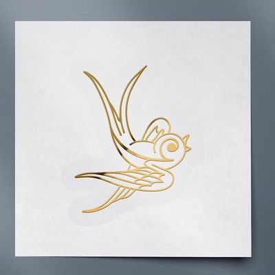 2 Pcs - Decal Stickers of Sparrow Bird (Metallic Gold) Premium Waterproof Vinyl Decal Stickers for Laptop Phone Accessory Helmet Car Window Mug Tuber Cup Door Wall Decoration ANDSKUSd19233GO070722