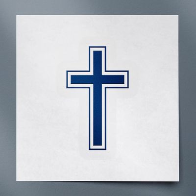 2 Pcs - ANGDEST CLUB Decal Stickers of Cross (Navy Blue) Premium Waterproof Vinyl Decal Stickers for Laptop Phone Accessory Helmet Car Window Mug Tuber Cup Door Wall Decoration ANDSKUSd25636AB070722
