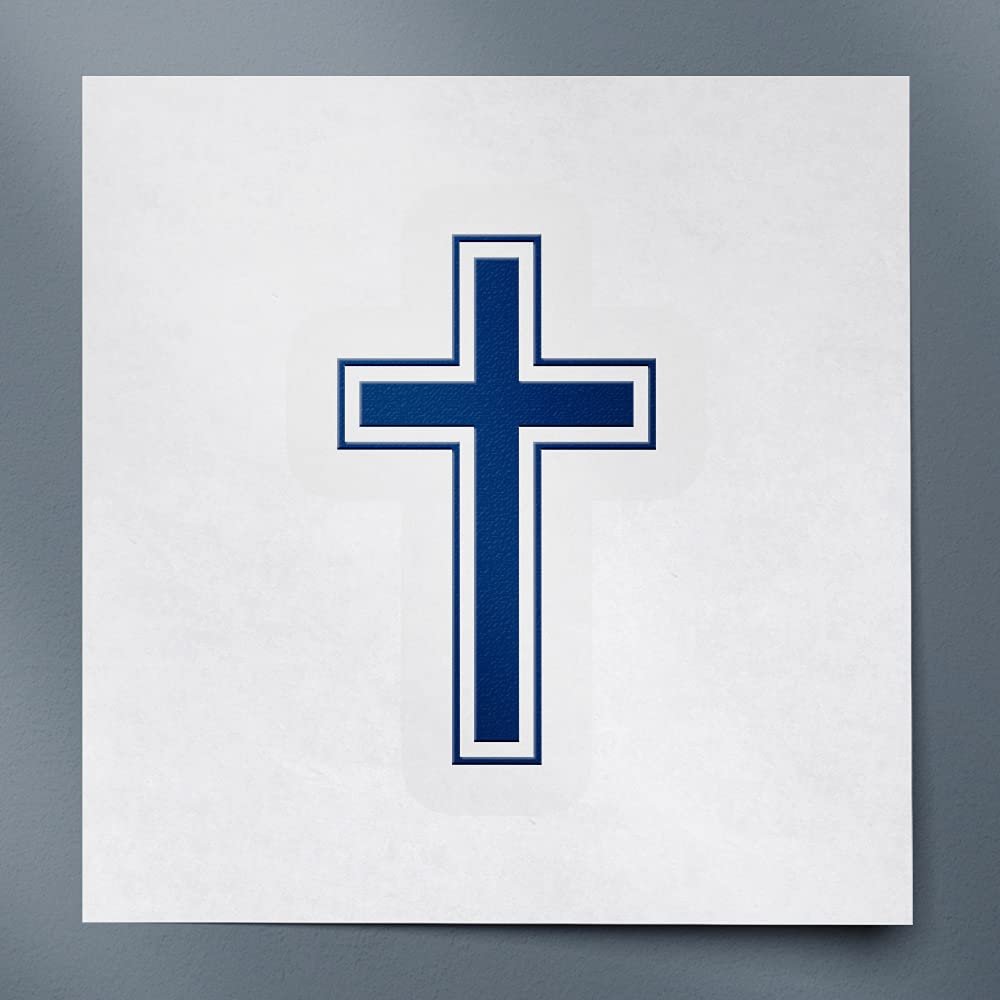 2 Pcs - ANGDEST CLUB Decal Stickers of Cross (Navy Blue) Premium Waterproof Vinyl Decal Stickers for Laptop Phone Accessory Helmet Car Window Mug Tuber Cup Door Wall Decoration ANDSKUSd25636AB070722