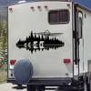 Minglewood Trading Lake Moon Bear Family in Tree Line Forest Scene Vinyl Decal V7 - RV Graphics Camping - Die Cut Sticker view 1