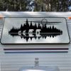 Minglewood Trading Lake Moon Bear Family in Tree Line Forest Scene Vinyl Decal V7 - RV Graphics Camping - Die Cut Sticker view 3