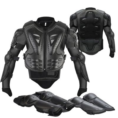 Youth Dirt Bike Gear, JUSTDOLIFE 5 PCS Motorcycle Armor Protection Jacket, Kids Motorcycle Armor with Knee Pads Elbow Pads Chest Protector Racing for Outdoor Sports (Black)