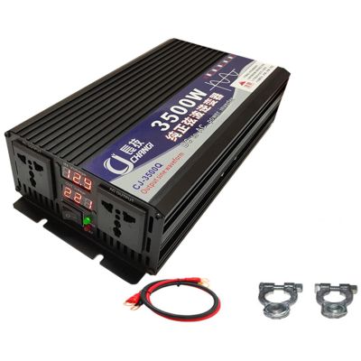 Niczu 3500W 4000W 5000W 5500W 6000W 8000W Car Inverter DC 12V 24V 48V 60V 72V to AC 220V Pure Sine Wave Power Voltage Converter with Digital Display Screen,3500W-12V