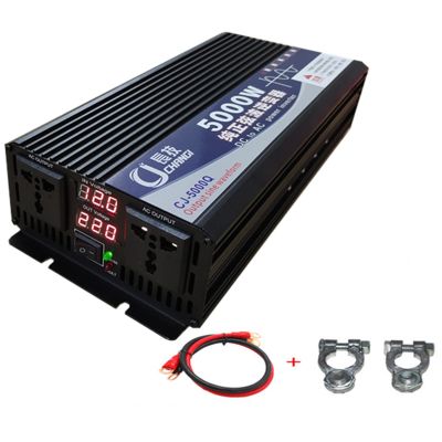 Niczu 3500W 4000W 5000W 5500W 6000W 8000W Car Inverter DC 12V 24V 48V 60V 72V to AC 220V Pure Sine Wave Power Voltage Converter with Digital Display Screen,5000W-12V