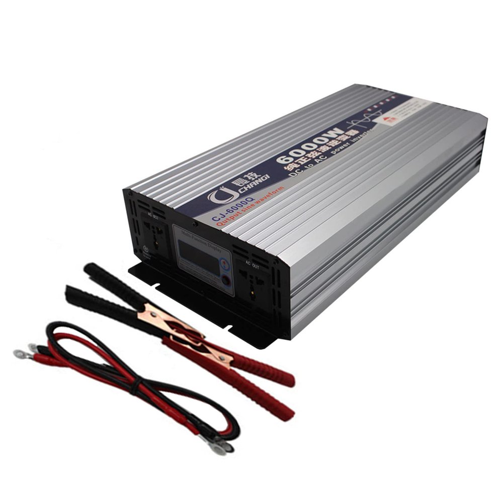 Niczu Pure Sine Wave 3500W 4000W 5000W 5500W 6000W 8000W Car Inverter DC 12V 24V 48V 60V 72V to AC 220V Power Voltage Converter with Digital Display Screen,6000W-60V