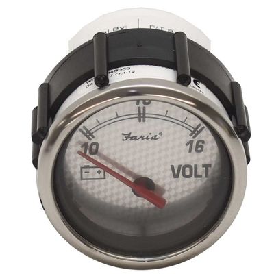 Faria Boat Volt Gauge VP7162A | 2 Inch Silver Newport Carbon