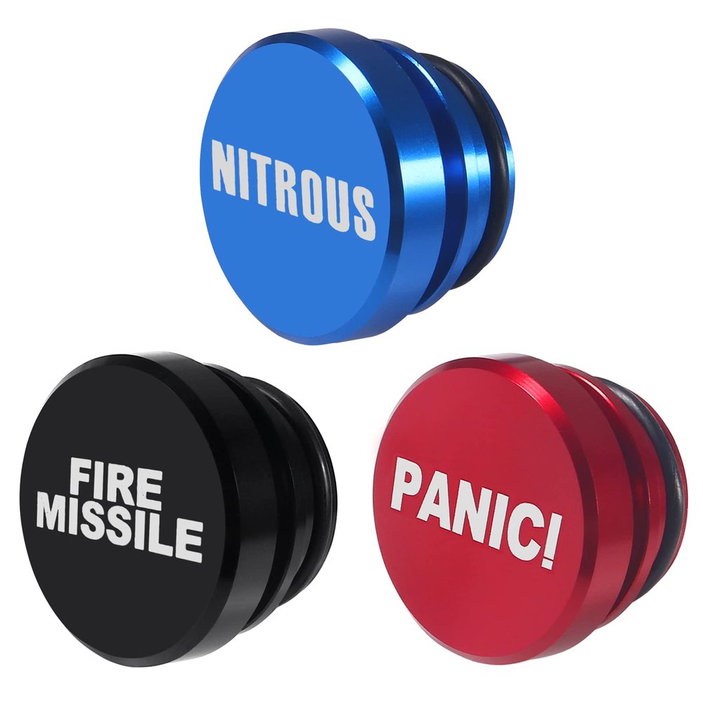 DWEII 3 Pieces Aluminum Dustproof Plug Billet Button Plugs, Standard 12-Volt Replacement Accessories, Car Novelty Button Lighter Anodized Aluminum Car Decoration Fits Most Automotive Vehicles