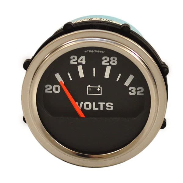 Faria Boat Volt Gauge VP0132A | 2 Inch Silver Black 20-32