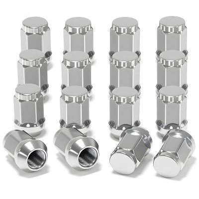 Golf Cart Chrome Wheel Lug Nuts for Club Car & EZGO, 1/2"-20 Size, OEM# 14723-G1, 1010984, 14723-G1, 16 Pack