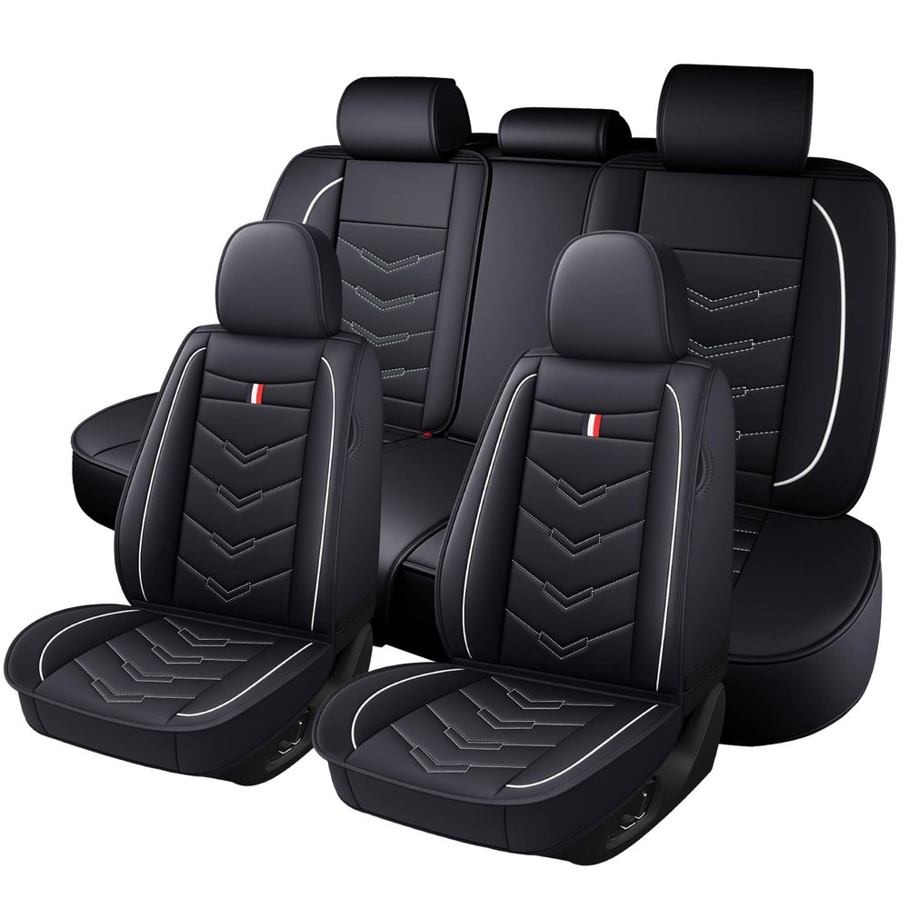 Axflong Car Seat Cover for Toyota C-HR CHR 2018-2026, Durable Wear Resistant Waterproof Vehicle Cushion Cover, Breathable No Odor Premium Leather Vehicle Seat Covers.(Standard,Black White)
