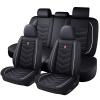 Axflong Car Seat Cover for Toyota C-HR CHR 2018-2026, Durable Wear Resistant Waterproof Vehicle Cushion Cover, Breathable No Odor Premium Leather Vehicle Seat Covers.(Standard,Black White) view 1