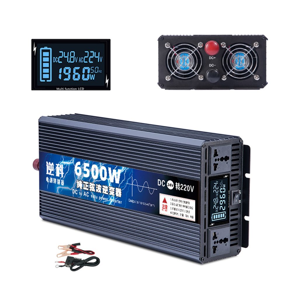 Niczu Pure Sine Wave Inverter 3500W 4000W 4500W 5500W 6500W 8000W 9000W 10000W 12000W, DC 12V 24V 48V 60V to AC 220V Car Power Voltage Converter,6500W-60V