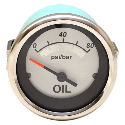 Teleflex Marine Boat Oil Pressure Gauge 69674F | 2 Inch Silver White