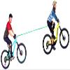 TowWhee - E-Bike/Adult Connect Strap Bike Bungee Tow Rope | MTB & Cycling Stretch Pull Strap | Compatible with Any Bicycle (Adult Green Connect Kit) - Made in The USA view 2