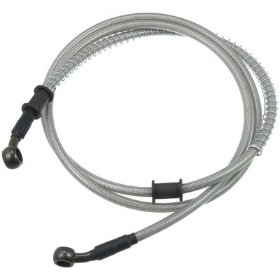 Motoforti 160cm 62.99" 10mm 28 Degree Motorcycle Braided Brake Clutch Oil Hoses Line Pipe Clutch Throttle Gas Line Fuel Pipe Silver Tone for ATV for Dirt Bike