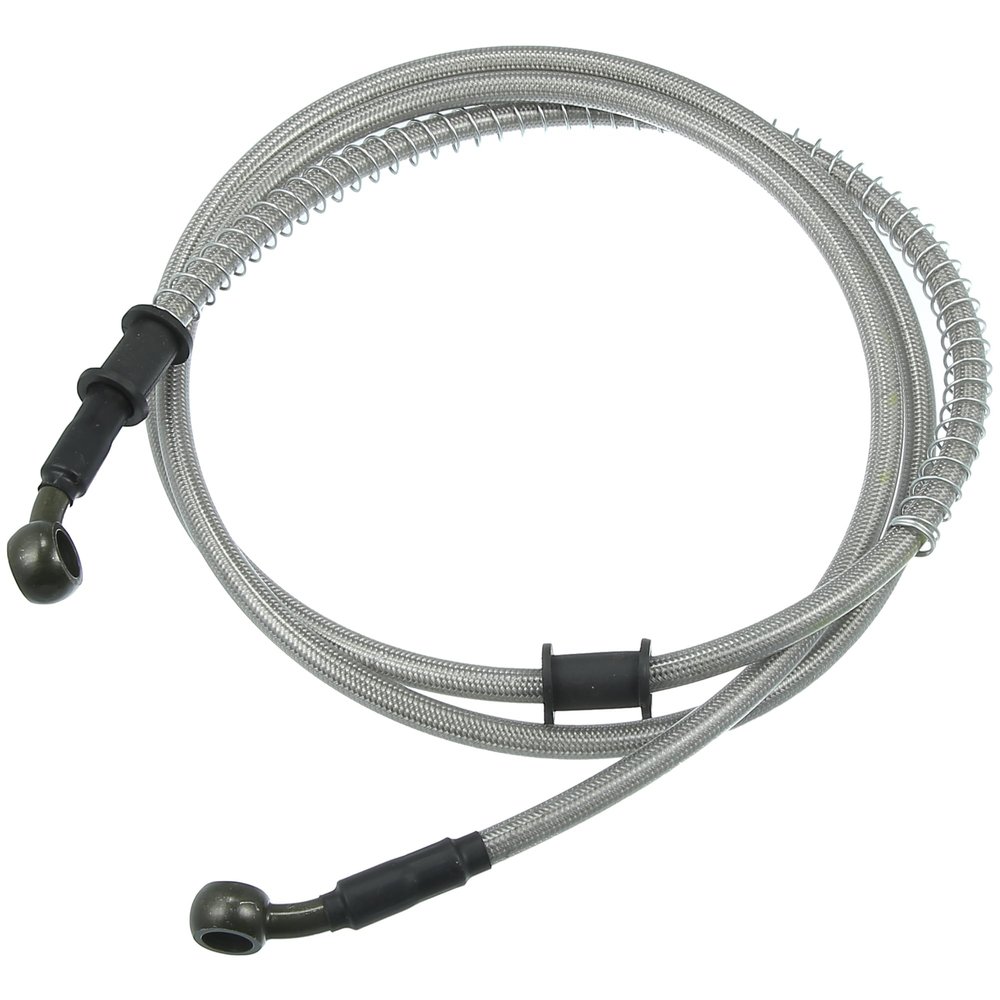 Motoforti 160cm 62.99" 10mm 28 Degree Motorcycle Braided Brake Clutch Oil Hoses Line Pipe Clutch Throttle Gas Line Fuel Pipe Silver Tone for ATV for Dirt Bike