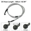 Motoforti 160cm 62.99" 10mm 28 Degree Motorcycle Braided Brake Clutch Oil Hoses Line Pipe Clutch Throttle Gas Line Fuel Pipe Silver Tone for ATV for Dirt Bike view 4