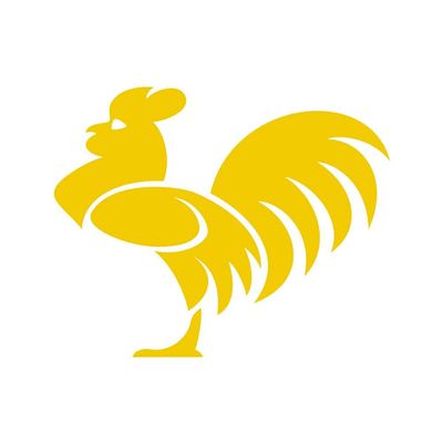 Dark Spark Decals Stylized Handsome Rooster 7 inch Yellow Indoor Outdoor Vinyl Decal