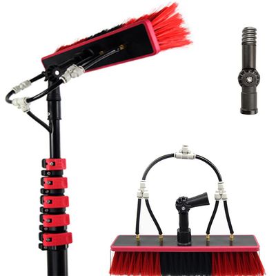 SHENGSHIYU Telescopic Rod Type Photovoltaic Panel Cleaning Brush for Cleaning Bathroom, Kitchen, Patio, Tile, Wall, Wood Floor, Carpet, No Scratch Brush,12FT