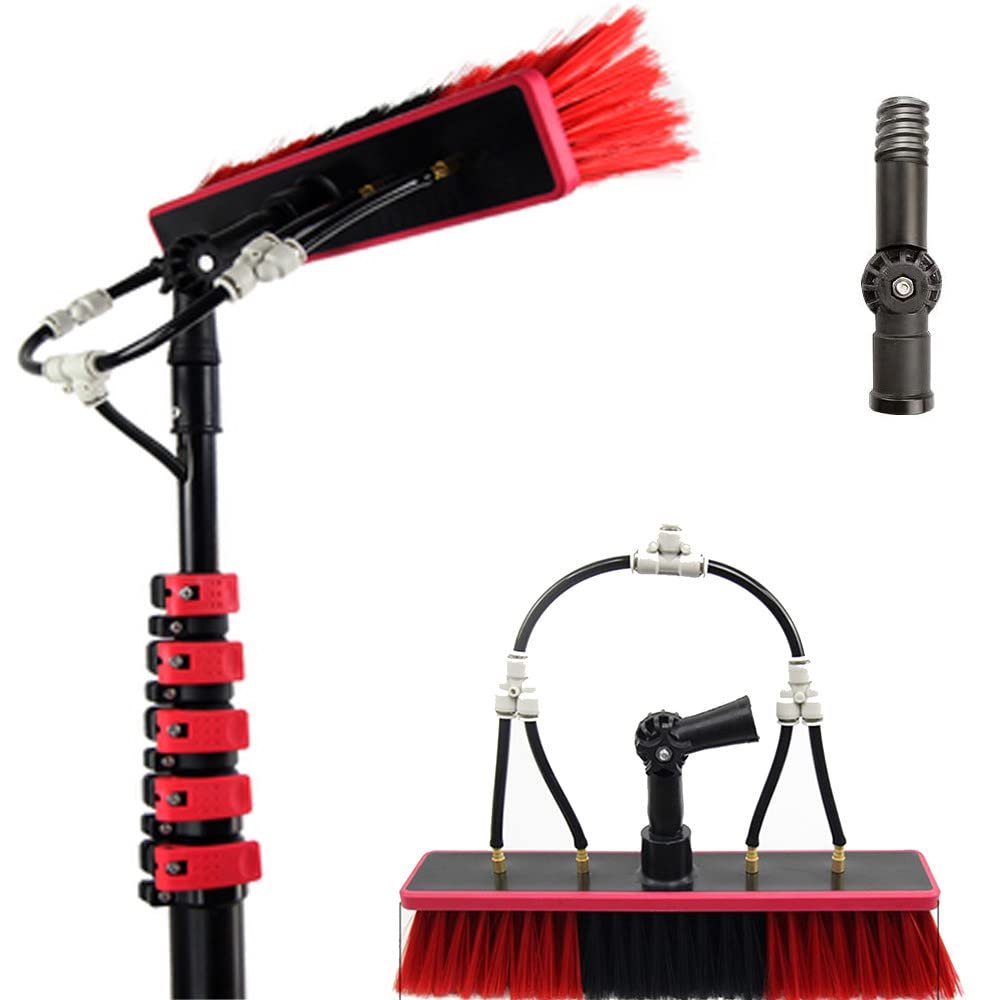 SHENGSHIYU Telescopic Rod Type Photovoltaic Panel Cleaning Brush for Cleaning Bathroom, Kitchen, Patio, Tile, Wall, Wood Floor, Carpet, No Scratch Brush,12FT