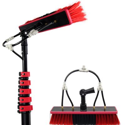SHENGSHIYU Lightweight Extension Rod Handle, Window Cleaning Brush, Can Spray Water Through a Water Brush, Scratch Free Brush for Cleaning Bathroom, Garage,24FT