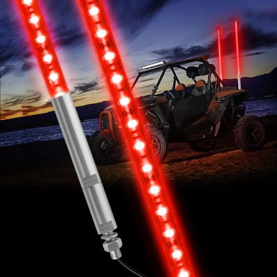 4FT LED Whip Light, DING.PAI 1.2M Red LED Lighted Whip Antenna for UTV ATV RZR Can-Am Off-Road Vehicle Truck (1 PC)
