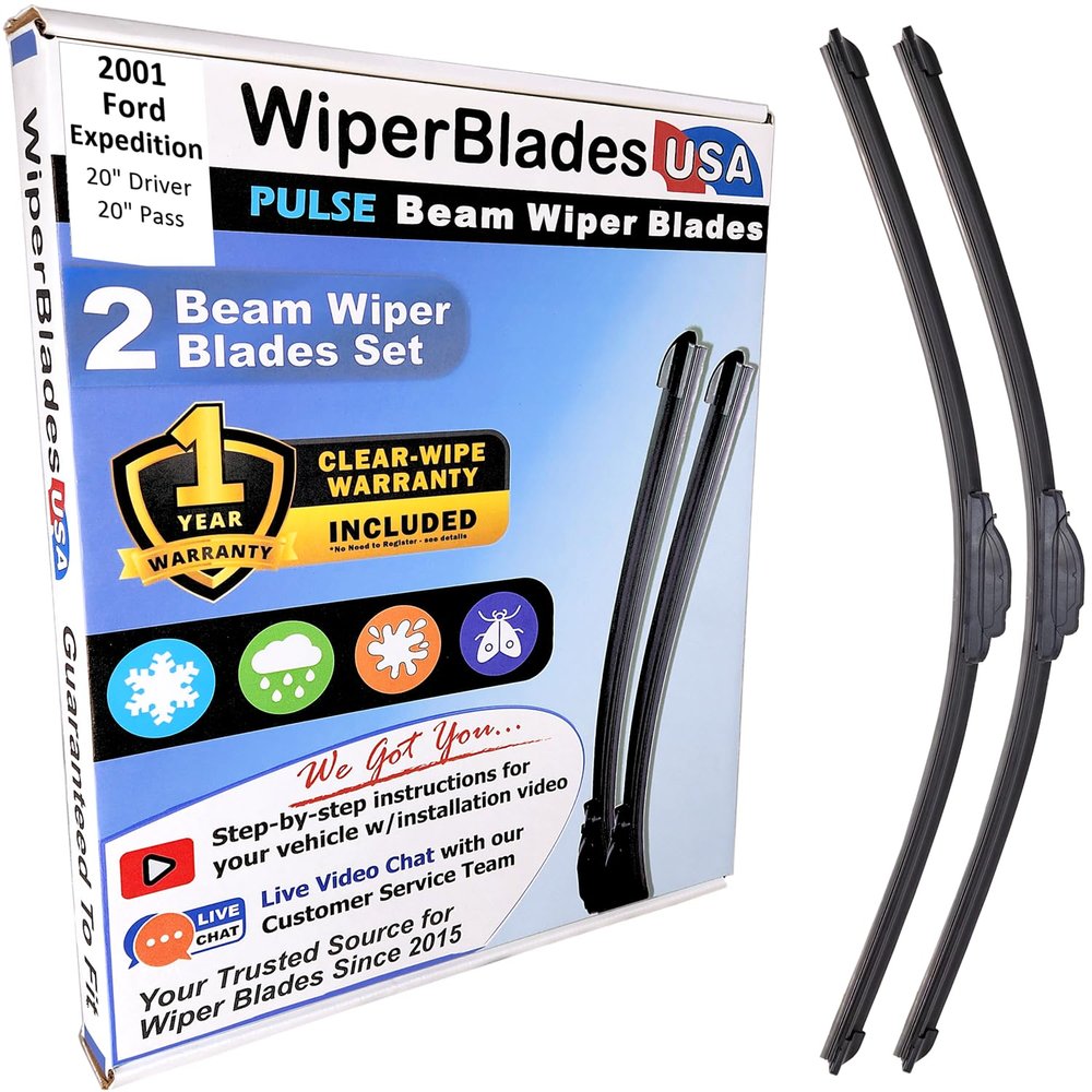 Wiper Blades Set/2 fits Ford Expedition 2001 w/1yr Wear Warranty