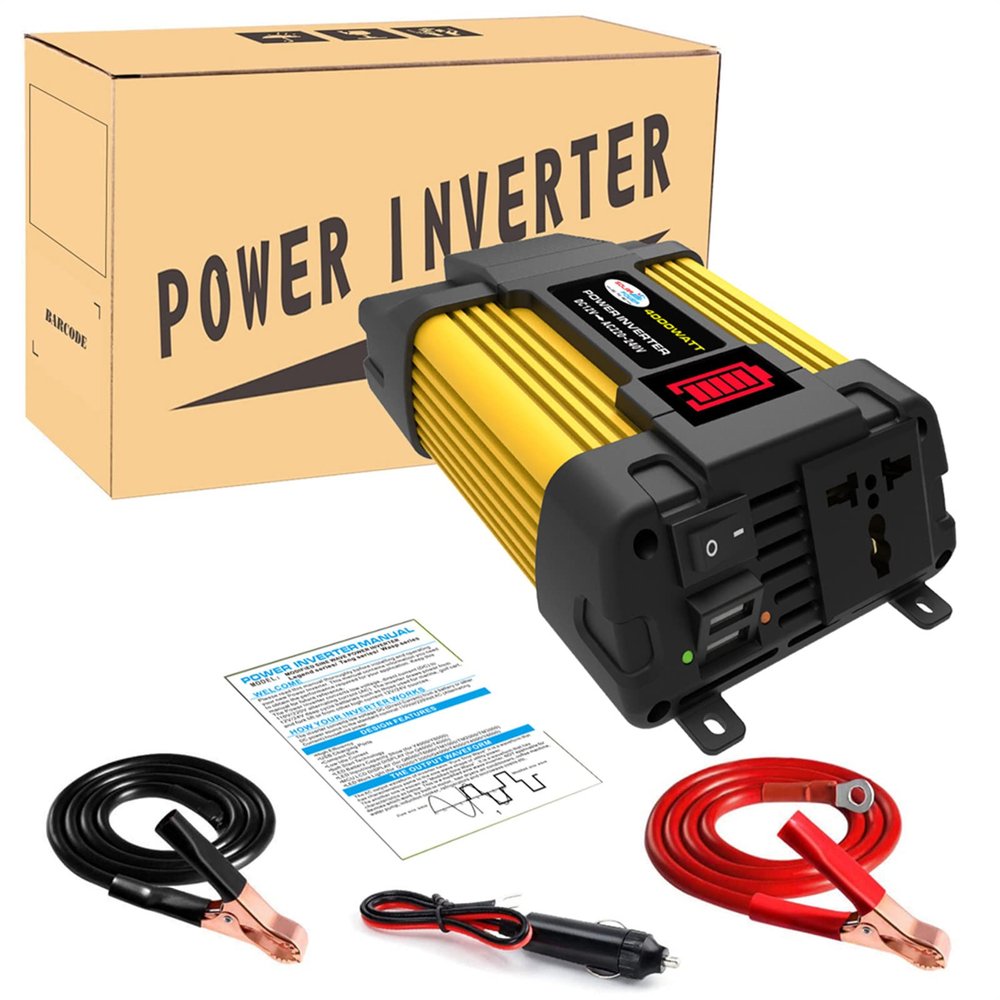 FONOBO 4000W/6000W Power Inverter Dc 12V to 110V/220V Ac Car Power Inverters Converter, with Led Voltage Display, for Rv Car Solar,4000W-220V