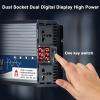 3000W 4000W 5000W Power Inverter 12V 24V 48V 60V to 110V 220V DC to AC Voltage Converters Solar Transformer with LCD Display and Dual AC Outlets,for Car Truck Boat RV Solar System,3000W-24Vto110V view 3