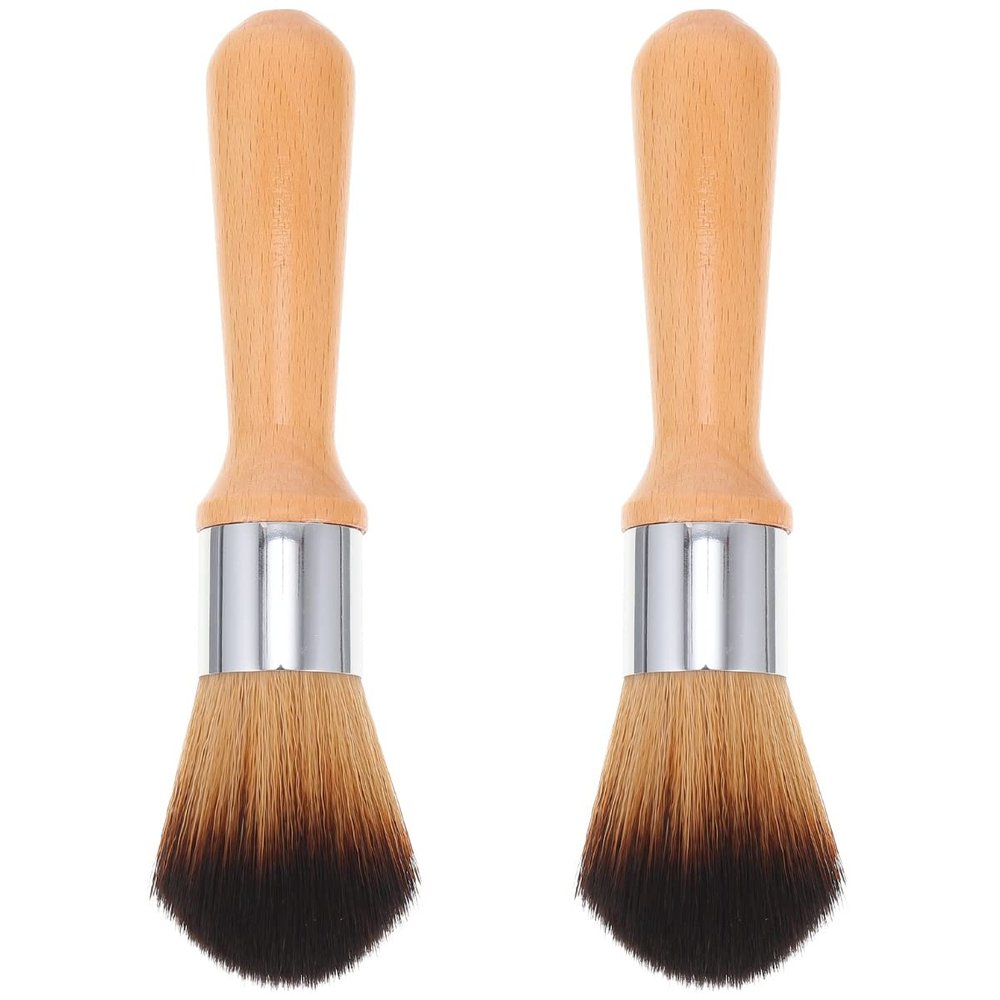Vaguelly Jade Ware Cleaning Brush Set with Wooden Handle 2 Pcs Soft Bristles Dust Brush for Musical Instruments and Delicate Crafts 6.10X2.12X1.06In