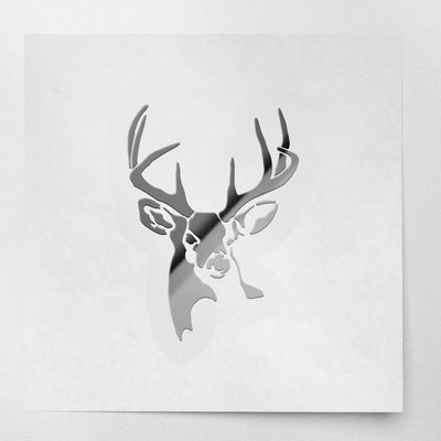 Transparent Decal Stickers of Whitetail Buck Deer Stencil 2 (Metallic Silver) Premium Waterproof Vinyl Decal Stickers for Laptop Phone Accessory Helmet Car Window Mug Tuber Cup USCSKUS0a8962SI072022
