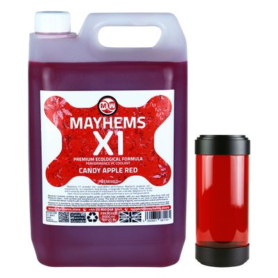 Mayhems - X1 Premixed PC Coolant - Computer Water Cooling Fluid - Liquid Cooling, Eco Friendly Series, 5 Litre, Candy Apple Red