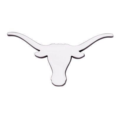 Desert Cactus University of Texas Metal 3D Auto Car Emblem Sticker Chrome Longhorns UT Austin Premium Truck Vehicle Emblems (Silver)