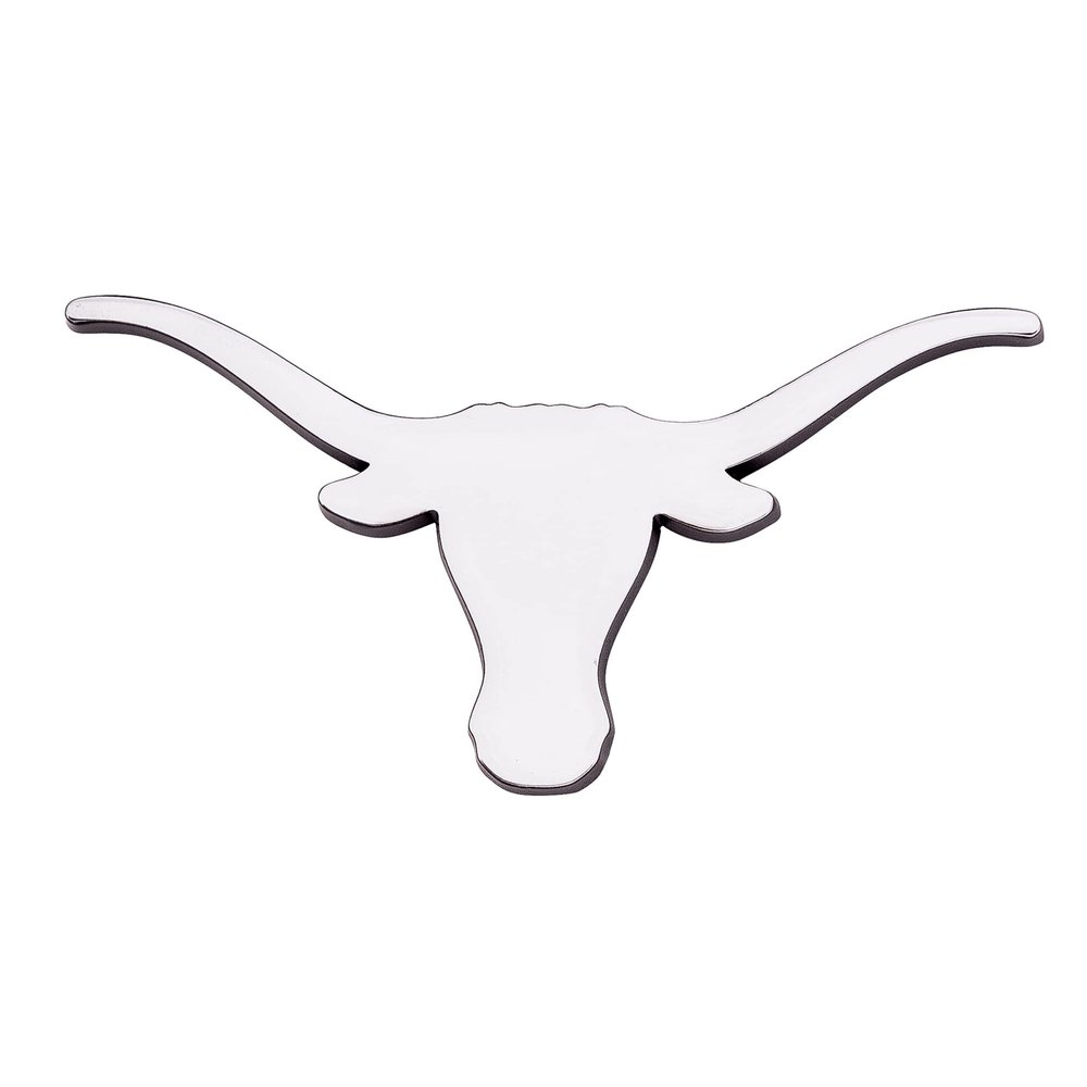 Desert Cactus University of Texas Metal 3D Auto Car Emblem Sticker Chrome Longhorns UT Austin Premium Truck Vehicle Emblems (Silver)