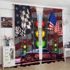 Kazynee Teens Race Car Blackout Curtains - Cool Racing Car Extreme Speed Sports American Flag Design Rod Pocket Window Curtain Set Energy Saving Thermal Insulated Drapes,2 Panels 63L x 27.5W view 4