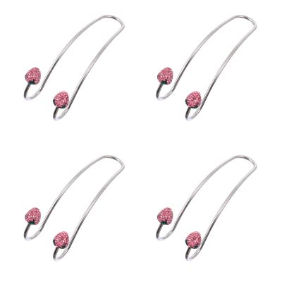 LIFKOME 4pcs Strawberry Backseat Hooks Durable Rhinestone Car Headrest Hangers for Stylish Vehicle Storage Chic Design for Organizing Bags and Accessories Cars