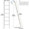LXLZYXSF 70.8/68.8/67/65/63/61/59 Inch Tall Bunk Ladder Black Elevated Bed Ladder with Hooks, Floor Stand Twin Loft Bed Ladder for Rv (Size : 175cm/68.8inch) view 2
