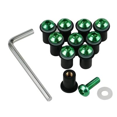 WYNMOTO Motorcycle Bolt Kit Screws Kits Washers Mounting Kits Windscreen Bolts Fit For ZX12R 2000 2006 01 02 03 04 05 zx-12r Fasterner Kit Bolts Windshield Screw Bolts (Green)